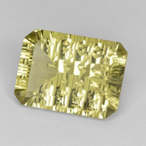 9.22캐럿 천연 녹빛 옐로우 쿼츠, 에메랄드 컷, 16×11.8 mm, VVS