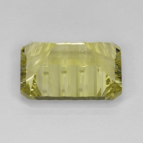 10.32캐럿 천연 담황색 쿼츠, 에메랄드 컷, 15.9×12 mm, VVS