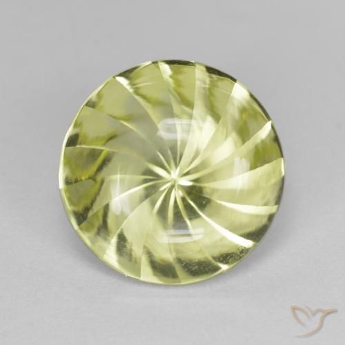 5.29ct 자연스러운 연두색 석영, 둥근, 투명한