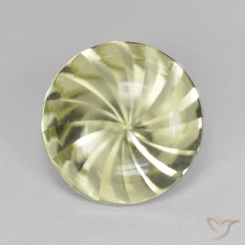 5.17ct 자연스러운 연한 녹황색 석영, 둥근, 투명한