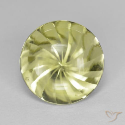 5.17ct 자연스러운 녹황색 석영, 둥근, 투명한