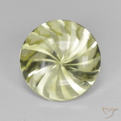 5.32ct 자연스러운 녹황색 석영, 둥근, 투명한