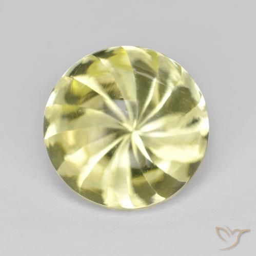6.10ct 자연스러운 담황색 석영, 둥근, 투명한