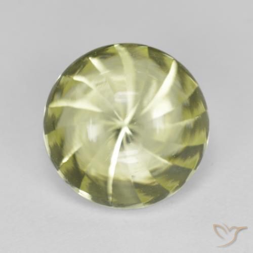 6.20ct 자연스러운 연두색 석영, 둥근, 투명한