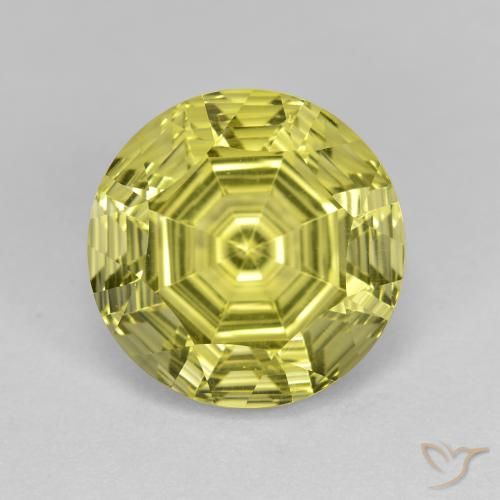 6.17ct 자연스러운 녹황색 석영, 둥근, VVS