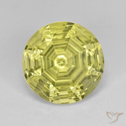 5.89ct 자연스러운 담황색 석영, 둥근, VVS-VS
