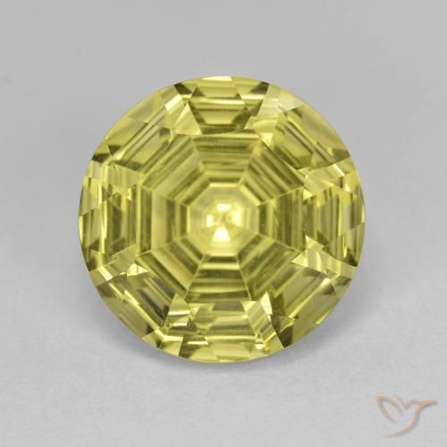 5.82ct 자연스러운 연노랑 석영, 둥근, VVS-VS