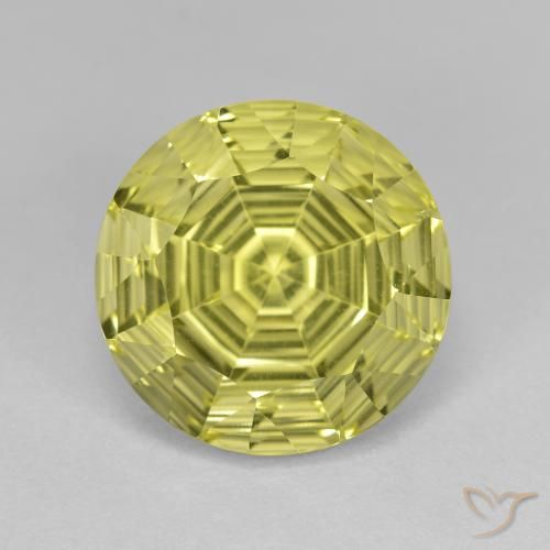6.39ct 자연스러운 담황색 석영, 둥근, VVS