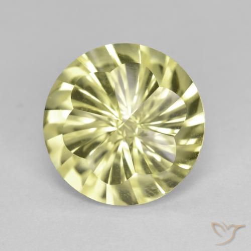 4.91ct 자연스러운 미디엄 옐로우 석영, 둥근, VVS-VS