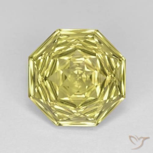5.62ct 자연스러운 라이트 파인애플 옐로우 석영, 에메랄드 컷, VVS