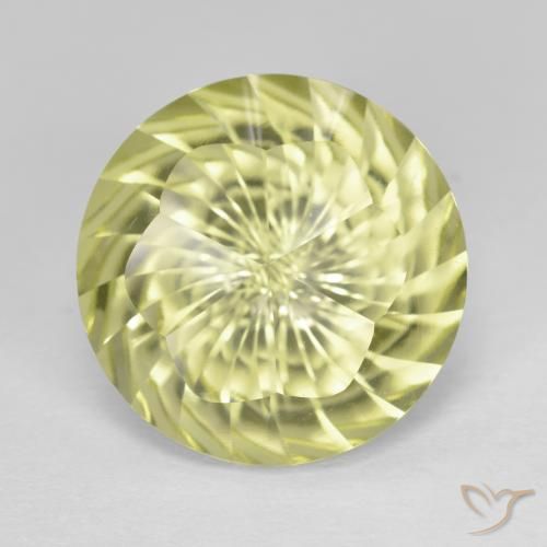 9.77ct 자연스러운 연노랑 석영, 둥근, VVS-VS