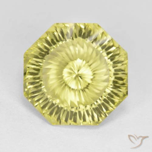 7.86ct 자연스러운 미디엄 옐로우 석영, 에메랄드 컷, VVS
