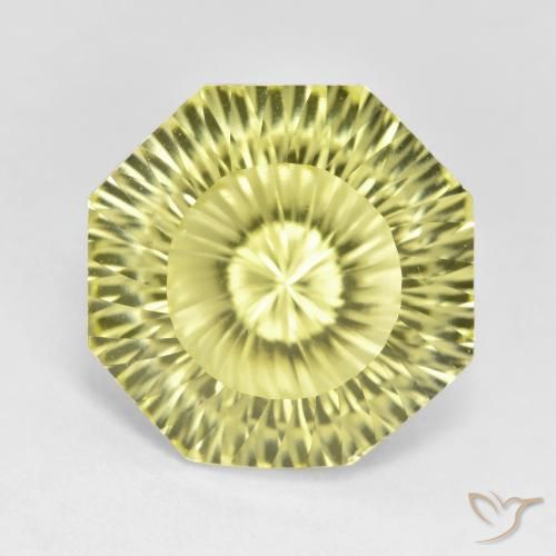 8.38ct 자연스러운 미디엄 라이트 옐로우 석영, 에메랄드 컷, VVS