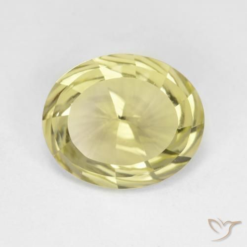 3.71ct 자연스러운 연노랑 석영, 타원형, VVS