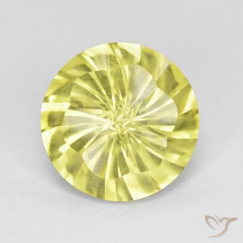 5.28ct 자연스러운 담황색 석영, 둥근, VS