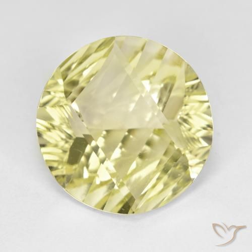9.66ct 자연스러운 연노랑 석영, 둥근, VVS