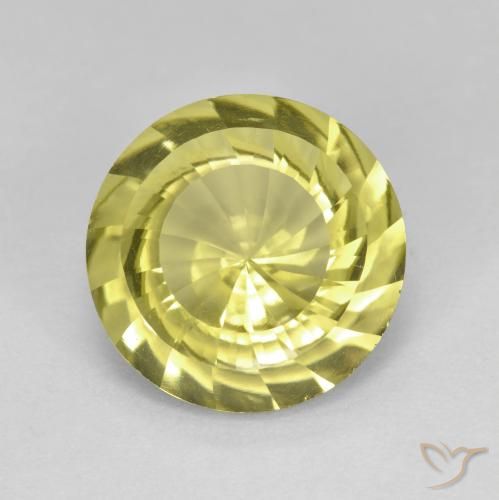 5.29ct 자연스러운 연노랑 석영, 둥근, VVS