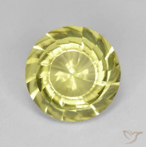 5.53ct 자연스러운 연노랑 석영, 둥근, VVS