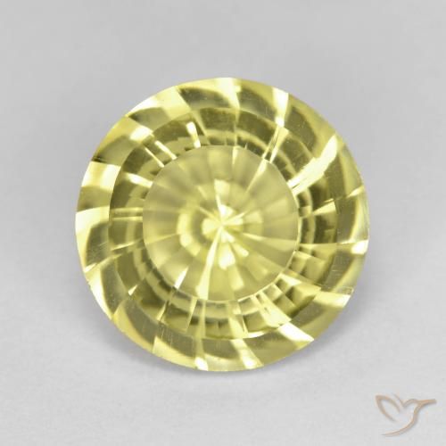 5.24ct 자연스러운 연노랑 석영, 둥근, VVS