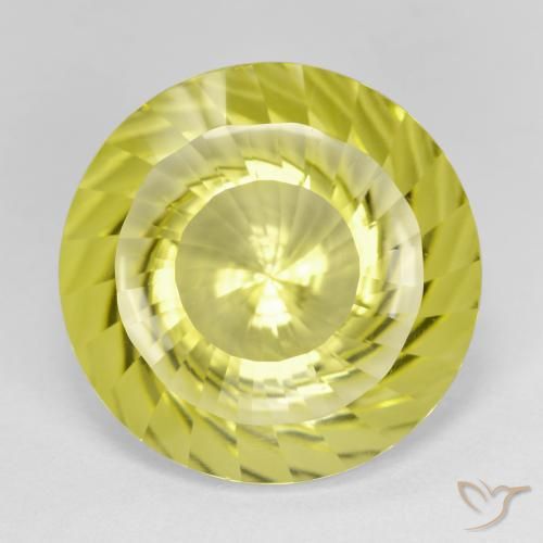14.35ct 자연스러운 연노랑 석영, 둥근, VVS