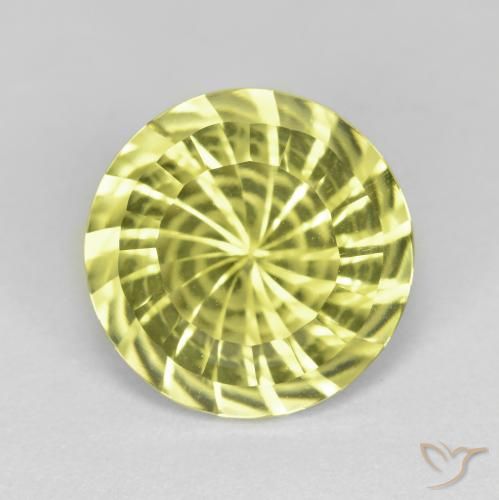 5.16ct 자연스러운 담황색 석영, 둥근, VVS