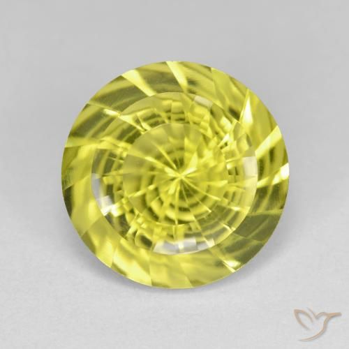 5.59ct 자연스러운 미디엄 옐로우 석영, 둥근, VVS