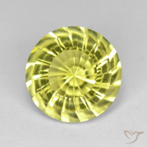 5.35ct 자연스러운 미디엄 옐로우 석영, 둥근, VVS