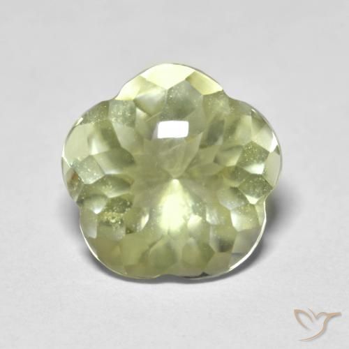 4.58ct 자연스러운 연노랑 석영, 플라워 컷, 투명한
