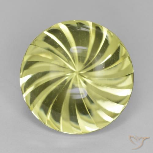 12.85ct 자연스러운 녹황색 석영, 둥근, 투명한