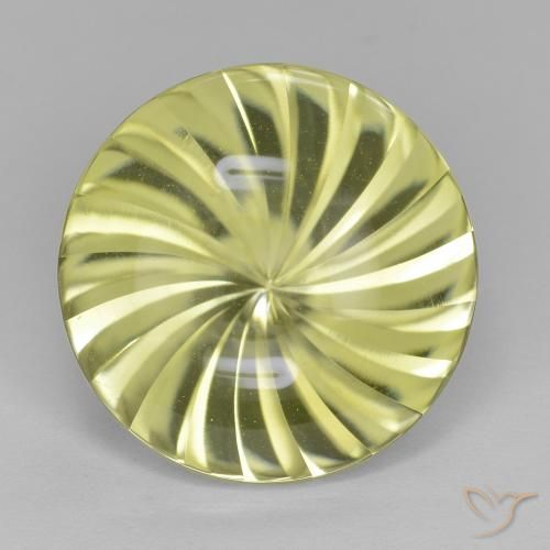 12.53ct 자연스러운 연두색 석영, 둥근, 투명한