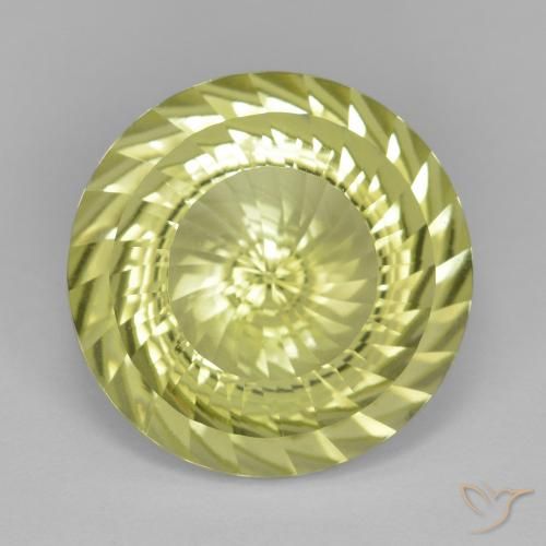 11.77ct 자연스러운 담황색 석영, 둥근, VVS-VS