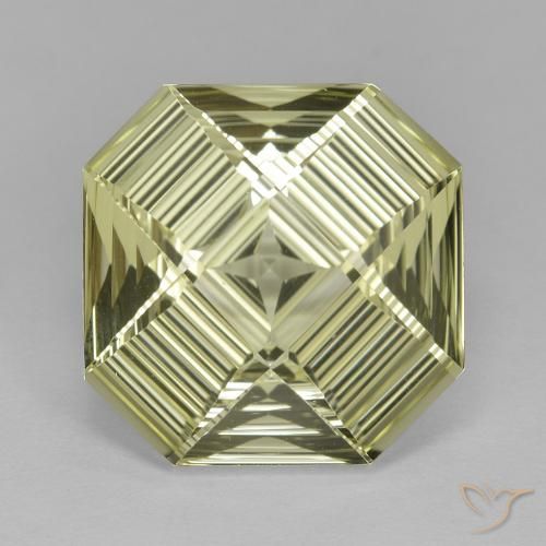 9.09ct 자연스러운 연노랑 석영, 에메랄드 컷, VVS