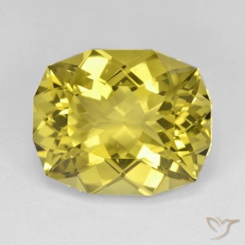 11.42ct 자연스러운 미디엄 옐로우 석영, 방석, VVS-VS
