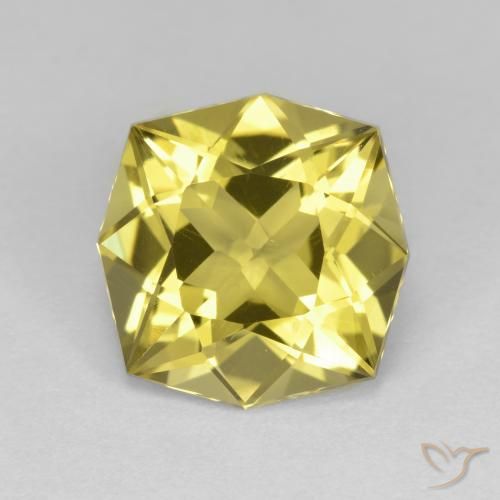 4.61ct 자연스러운 미디엄 옐로우 석영, 에메랄드 컷, VVS-VS