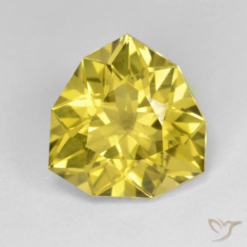 5.84ct 자연스러운 미디엄 옐로우 석영, 일조, VVS-VS
