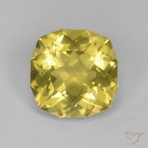 6.40ct 자연스러운 옅은 노랑 석영, 방석, VS