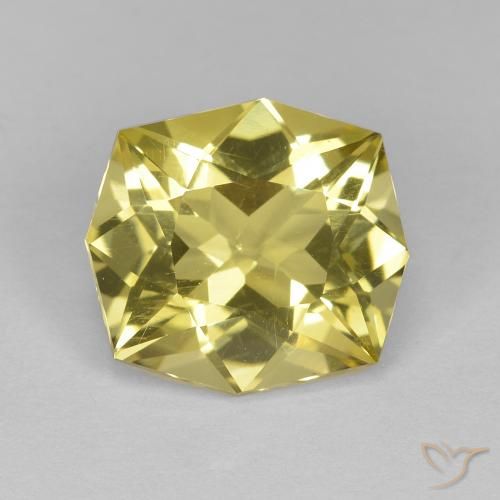 6.07ct 자연스러운 연노랑 석영, 에메랄드 컷, VS