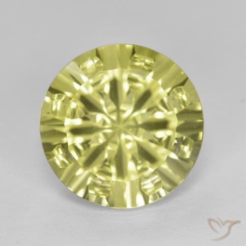 5.42ct 자연스러운 미디엄 옐로우 석영, 둥근, VVS