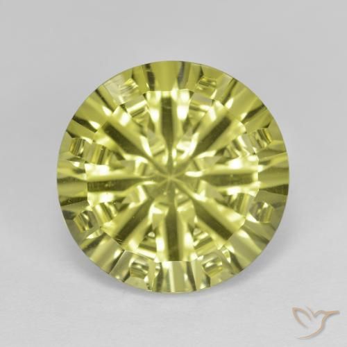 5.35ct 자연스러운 미디엄 옐로우 석영, 둥근, VVS