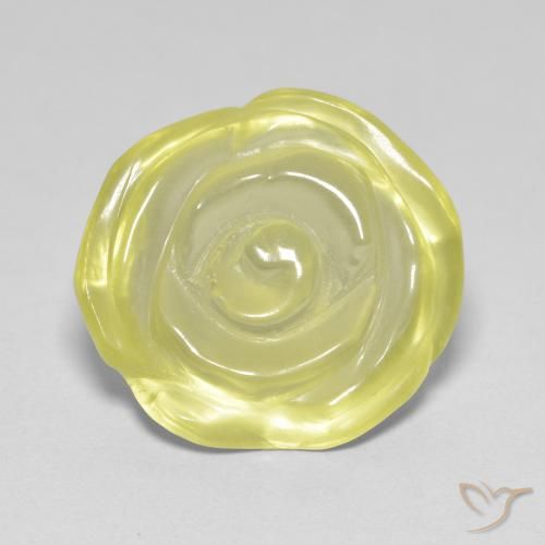 9.48ct 자연스러운 옅은 노랑 석영, 플라워 컷, 투명한