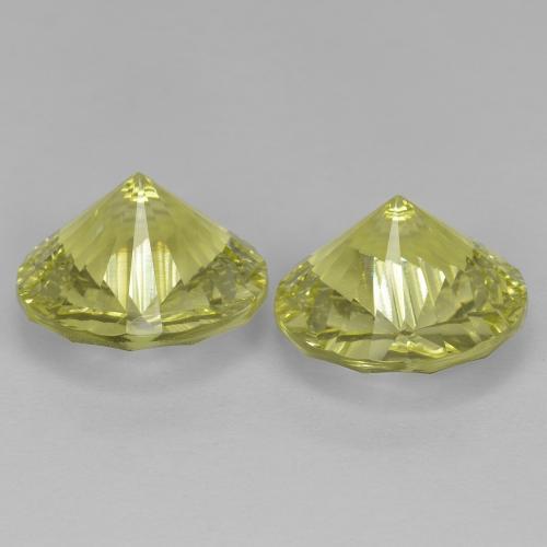 10.03캐럿 천연 녹빛 옐로우 쿼츠 보석, 라운드 컷, 11.96 mm, VVS-VS