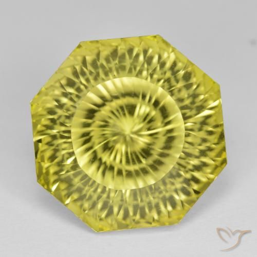 12.80ct 자연스러운 범블비 옐로우 석영, 에메랄드 컷, VVS