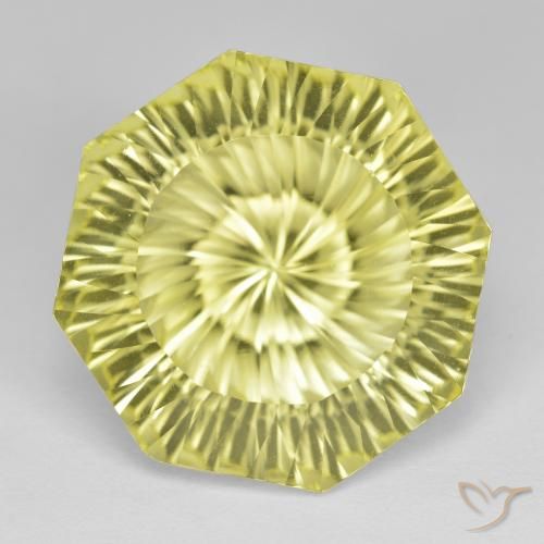 16.93ct 자연스러운 라이트 파인애플 옐로우 석영, 에메랄드 컷, VVS
