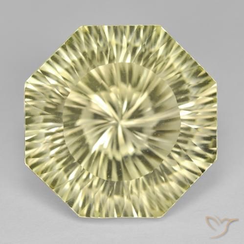 18.41ct 자연스러운 연노랑 석영, 에메랄드 컷, VVS