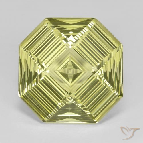 13.24ct 자연스러운 연노랑 석영, 에메랄드 컷, VVS