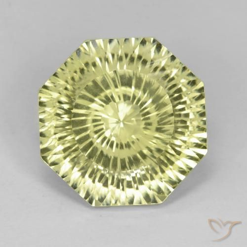 8.93ct 자연스러운 연노랑 석영, 에메랄드 컷, VVS