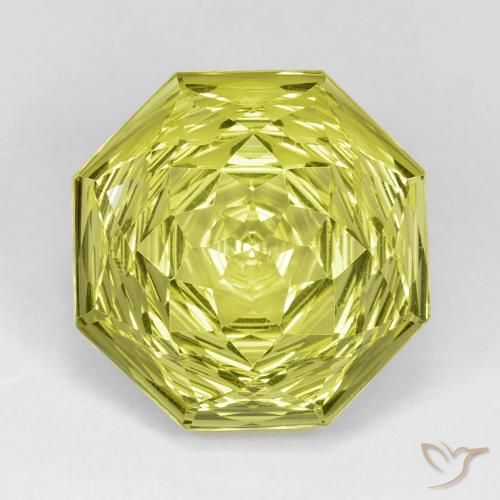13.29ct 자연스러운 담황색 석영, 에메랄드 컷, VVS