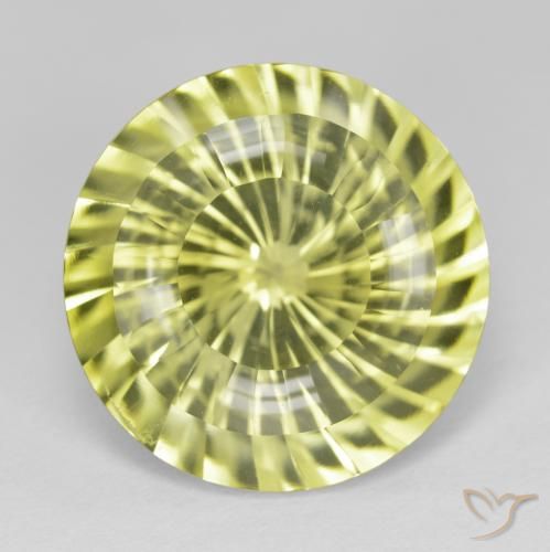 16.42ct 자연스러운 담황색 석영, 둥근, VVS