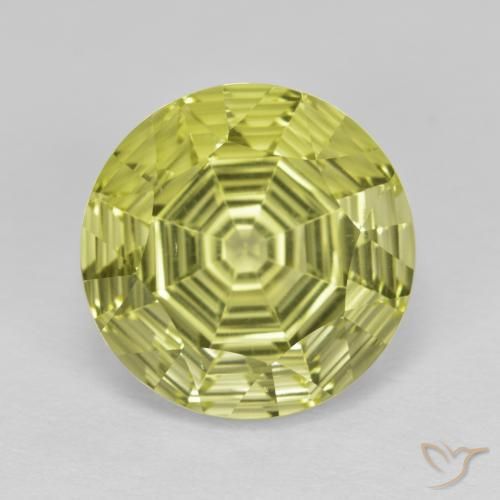 6.23ct 자연스러운 담황색 석영, 둥근, VVS