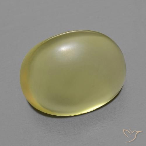 10.45ct 자연스러운 연한 녹황색 석영, 타원형, 투명한